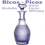 Botella Agua Vino Licor o Whisky Vista Alegre Bicos Picos Azul Lavanda