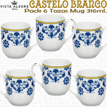 Juego 6 Tazas Mug Desayuno Vista Alegre Castelo Branco