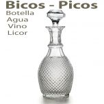 Botella Agua Vino Licor Whisky Bicos Picos Transparente Vista Alegre Atlantis