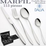Cuberterias modernas y baratas Dalia Marfil 9300 114 piezas en estuche