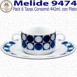 Pack 6 Tazas Consomé con Plato Pontesa / Santa Clara Melide 9474