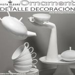 ORNAMENTS Vista Alegre Juego de Té 12 servicios detalle decoración Tazas, Tetera y Azucarero