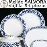 Vajilla 54 piezas Pontesa/Santa Clara Melide Sálvora Azul Cobalto
