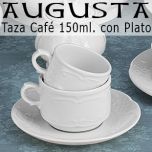 Tazas Café/Leche 150ml con Plato AUGUSTA Porcelanas Pontesa