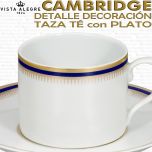Tazas Te con Plato Vista Alegre Cambridge detalle decoración