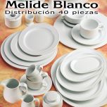 Vajilla 40 piezas Pontesa / Santa Clara Melide Blanco