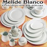 Vajilla + Café + Té + Desayuno 88 piezas Pontesa/Santa Clara Melide Blanco