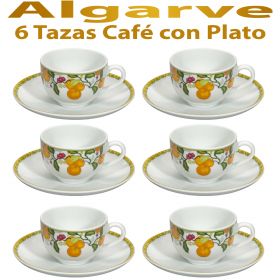 Set 6 Tazas Café con Plato Algarve Vista Alegre