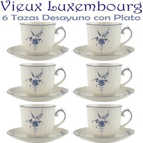 6 Tazas Desayuno 35cl con Plato ALT VIEUX LUXEMBURG Villeroy & Boch