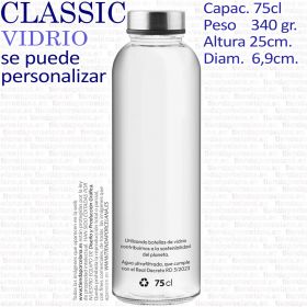 Trasera botella Classic 75cl agua local Culligan Cristal Vidrio recta
botella de agua personalizada para restaurantes
Botellas de cristal y vidrio personalizadas y vitrificadas, vidriadas a 600ºC para hosteleria, cafeterias, restaurantes, hoteles horeca