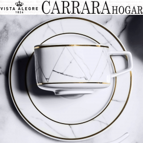 Juego 6 Tazas de Te 262ml. con Plato Vista Alegre CARRARA HOGAR