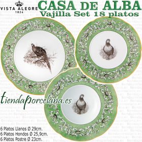 Vajilla Set 18 platos llanos hondos postre Vista Alegre CASA DE ALBA