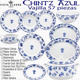 Vajillas modernas Vista Alegre CHINTZ Flores Azul