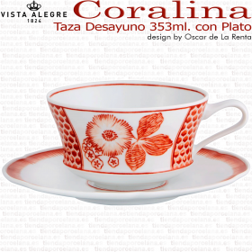 Taza Desayuno con Plato Vista Alegre CORALINA