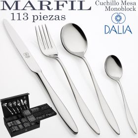 Cuberterias modernas y baratas Dalia Marfil 9300 114 piezas en estuche