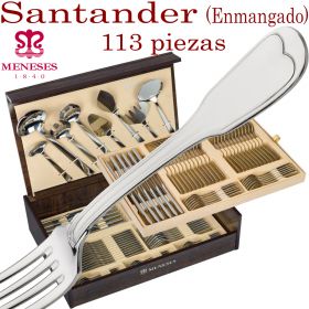 Tenedores, cucharas, cuchillos y otras piezas de la cuberteria Meneses modelo Santander