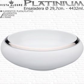 Ensaladera Grande Platinium Vista Alegre Porcelana Plata