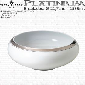 Ensaladera Pequeña Individual Platinium Vista Alegre Porcelana Plata