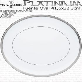 Platinium Fuente Ovalada Grande Vista Alegre Plata porcelana