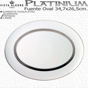 Fuente Ovalada Pequeña Vista Alegre Domo Platinium Vista Alegre porcelana Plata