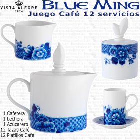 Vista Alegre BLUE MING Juego Café 12 servicios (27 piezas)