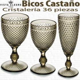Cristalería 36 piezas Vista Alegre Picos / Bicos MARRÓN CASTAÑO