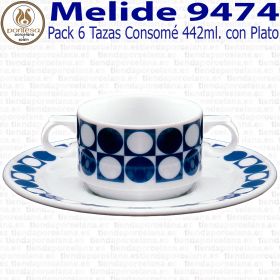 Pack 6 Tazas Consomé con Plato Pontesa / Santa Clara Melide 9474