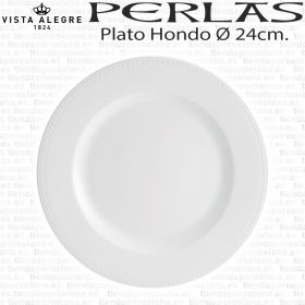 Plato Hondo / Sopa Perla Vista Alegre Ø 24cm. Hogar / Hostelería