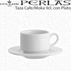 Taza Café Moka 9cl económica Perlas de vajillas Vista Alegre, para uso domestico y profesional, resistente apta para lavavajillas