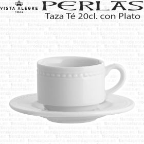 Taza Te con Plato Perlas Vista Alegre, taza barata, tazas apilables