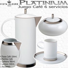 Juego Café Platinun Vista Alegre 6 Servicios 15 piezas Vista Alegre