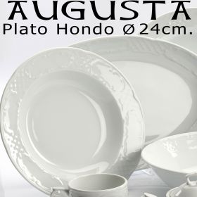 Plato Hondo Augusta 24cm porcelana blanca Santa Clara Pontesa 