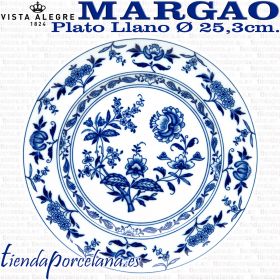 Plato Llano MARGAO Vista Alegre piezas vajilla porcelana azul cobalto