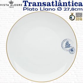 Transatlantica Plato Llano Vista Alegre Porcelana