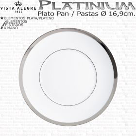 Plato de Pan / Pastas Vista Alegre Platinium Vista Alegre Porcelana Plata
