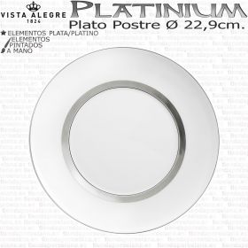 Platinium Plato Postre porcelana Vista Alegre Domo Plata