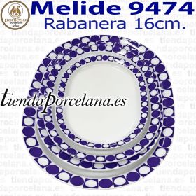 Piezas Vajilla Porcelanas Pontesa Santa Clara Melide puntos y cuadrados azules