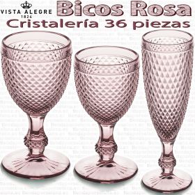 Cristalería 36 piezas Vista Alegre Picos / Bicos ROSA