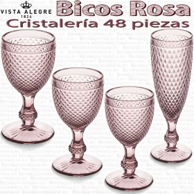 Cristalería 48 copas Vista Alegre Bicos / Picos ROSA