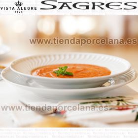 Plato Hondo Sopa Vista Alegre SAGRES Porcelana Blanca decorada