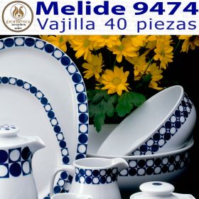 Vajilla 40 piezas Pontesa / Santa Clara Melide 9474 Azul Cobalto