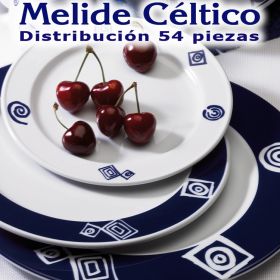 Vajilla 54 piezas Pontesa/Santa Clara Melide Céltico Azul Cobalto