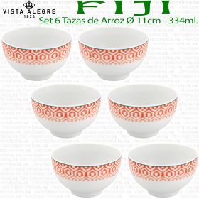 Juego 6 Tazas de Arroz Ø 11cm - 334ml. Vista Alegre FIJI