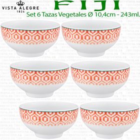 Juego 6 Tazas de Vegetales Ø 10,4cm - 243ml. Vista Alegre FIJI