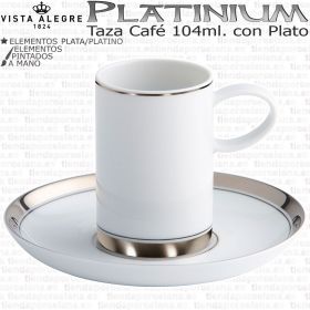Platinium Tazas de Café con Plato Vista Alegre Porcelana