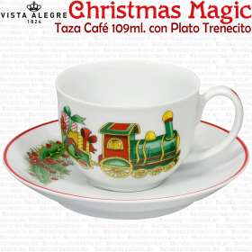 Taza Café trenecito Vista Alegre Christmas Magic Decoracion Navideña