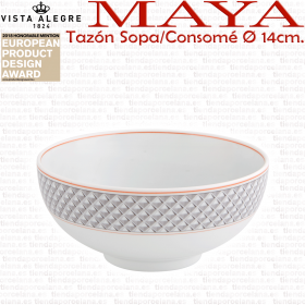 Tazón Consomé Sopa diámetro 14cm porcelana vista alegre colección maya