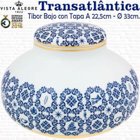 Tibor / Jarrón Bajo con Tapa A 22,5cm - Ø 33cm. Vista Alegre TRANSATLANTICA