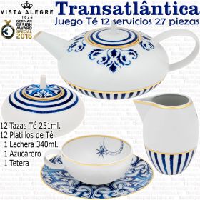 TRANSATLANTICA Juego de Té completo Vista Alegre Porcelana