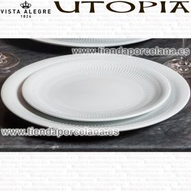 Plato Llano UTOPIA Vista Alegre porcelana Blanca decorada relieve